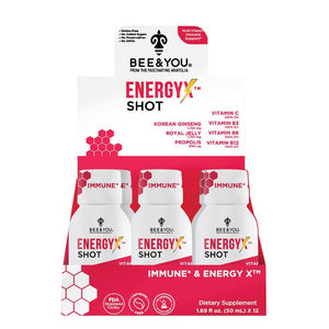 Bee&You - Energy-X Royal Jelly Honey Shots, 50ml | Pack of 12