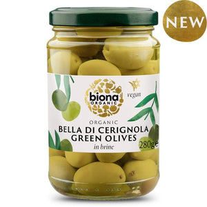 Biona - Bella di Cerignola Olives in Brine Organic, 280g | Multiple Options