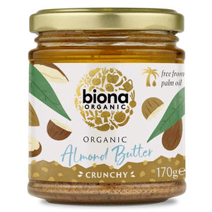 Biona - Organic Almond Butter Crunchy, 170g | Pack of 6