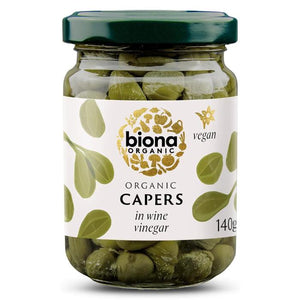 Biona - Organic Capers in Wine Vinegar, 140g | Multiple Options