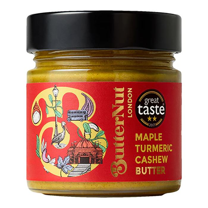ButterNut of London - Maple Turmeric Cashew Butter, 180g - Pack of 10