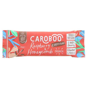 Caroboo - Raspberry & Honeycomb Carob Choc Bar, 32g | Pack of 20