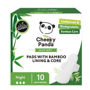 Cheeky Panda - Bamboo Core and Lined Night Pads, 6x10 pads