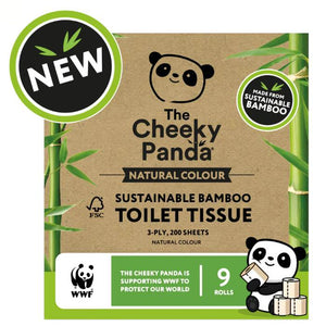 Cheeky Panda - Naturally Coloured Bamboo Toilet Tissue, 9 Rolls | Multiple Options