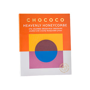 Chococo - 47% Colombia Origin Milk Chocolate with Honeycombe Pieces, 75g | Pack of 12