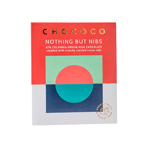 Chococo - 47% 'Nothing but Nibs' Milk Chocolate Bar, 75g | Pack of 12