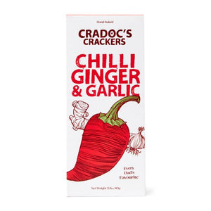 Cradoc's - Chilli, Ginger & Garlic Crackers, 80g | Pack of 6