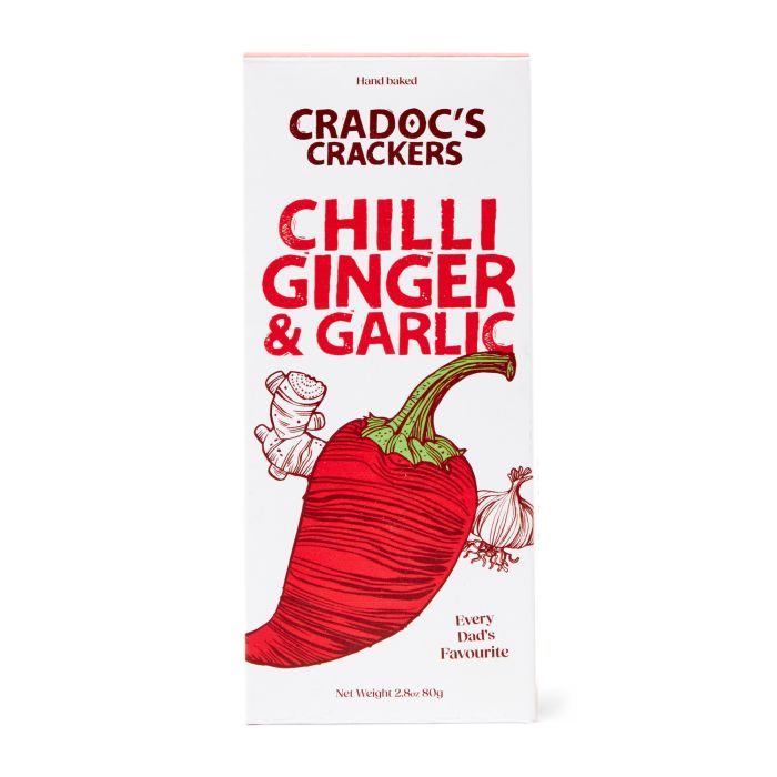 Cradoc's - Chilli, Ginger & Garlic Crackers, 80g  Pack of 6