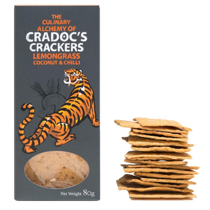 Cradoc's - Coconut & Chilli Crackers, 80g  Pack of 6