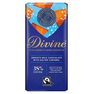 Divine - 38% Milk Chocolate Salted Caramel, 90g | Pack of 15