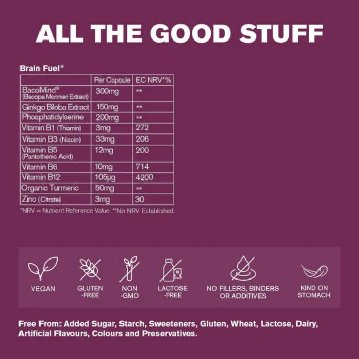 Dr Vegan - Brain Fuel, 30 Caps - Back