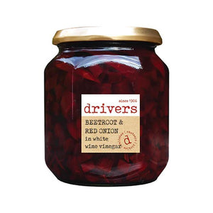 Drivers - Beetroot And Red Onion In White Wine Vinegar, 550g | Pack of 6