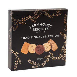Farmhouse Biscuits - Black Traditional Selection Box, 200g | Pack of 8