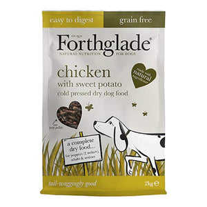 Forthglade - Natural Dry Cold Pressed Dog Food GF Chicken, 2kg | Pack of 4