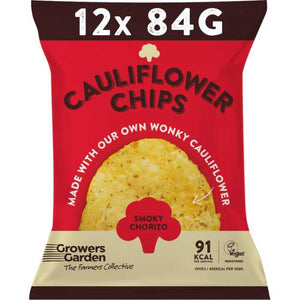 Growers Garden - Cauliflower Crisps with Smoky Chorizo, 84g | Pack of 12
