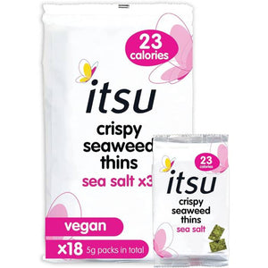 Itsu - Crispy Sea Salt Seaweed Thins Multipack, 5g | Pack of 8