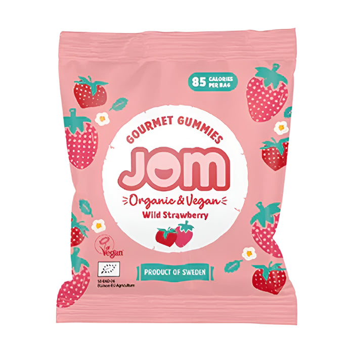 JOM - Snack Packs Organic Wild Strawberry, 25g  Pack of 18