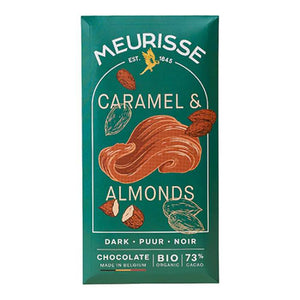 Meurisse - Dark chocolate with Caramel & Almonds, 100g | Pack of 15