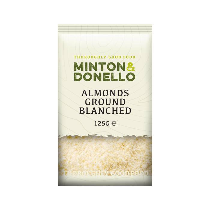 Minton & Donello - Almonds Ground Blanched, 125g  Pack of 6