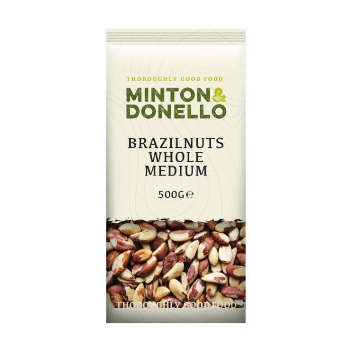 Minton & Donello - Brazilnuts Whole Medium, 500g  Pack of 6