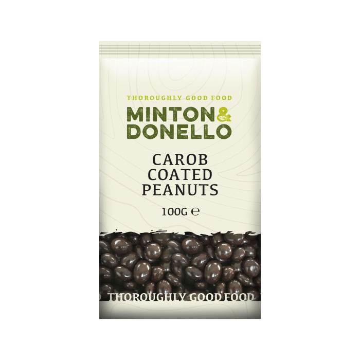 Minton & Donello - Carob Coated Peanuts Snacks, 100g -  Pack of 6