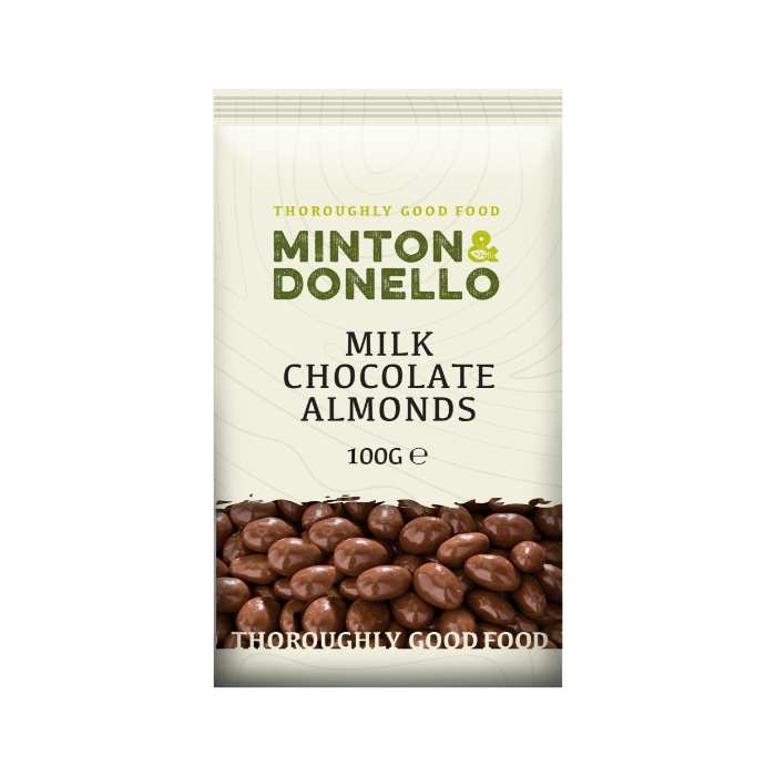 Minton & Donello - Milk Chocolate Almonds Bites, 100g  Pack of 6
