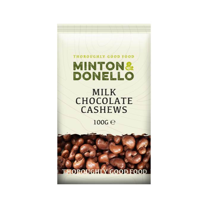 Minton & Donello - Milk Chocolate Cashew Bites, 100g  Pack of 6