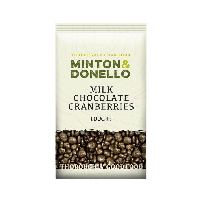 Minton & Donello - Milk Chocolate Cranberries Bites, 100g  Pack of 6