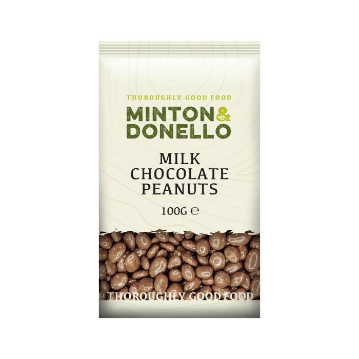 Minton & Donello - Milk Chocolate Peanuts, 100g - Pack of 6