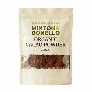 Minton & Donello - Organic Cacao Powder Raw, 200g | Pack of 6
