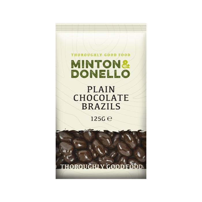 Minton & Donello - Plain Chocolate Brazils, 125g -  Pack of 6