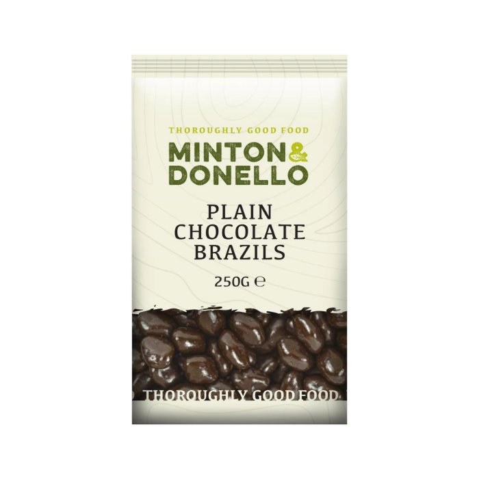 Minton & Donello - Plain Chocolate Brazils, 250g -  Pack of 6