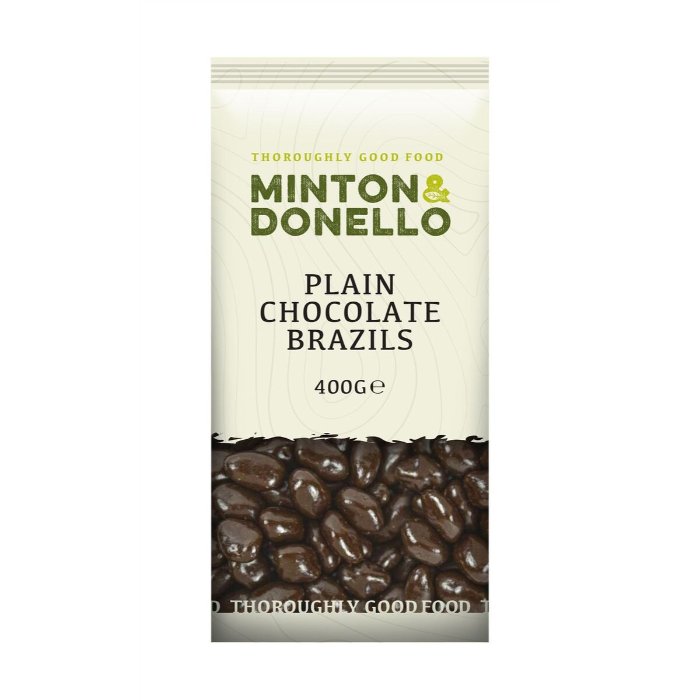 Minton & Donello - Plain Chocolate Brazils, 400g -  Pack of 6