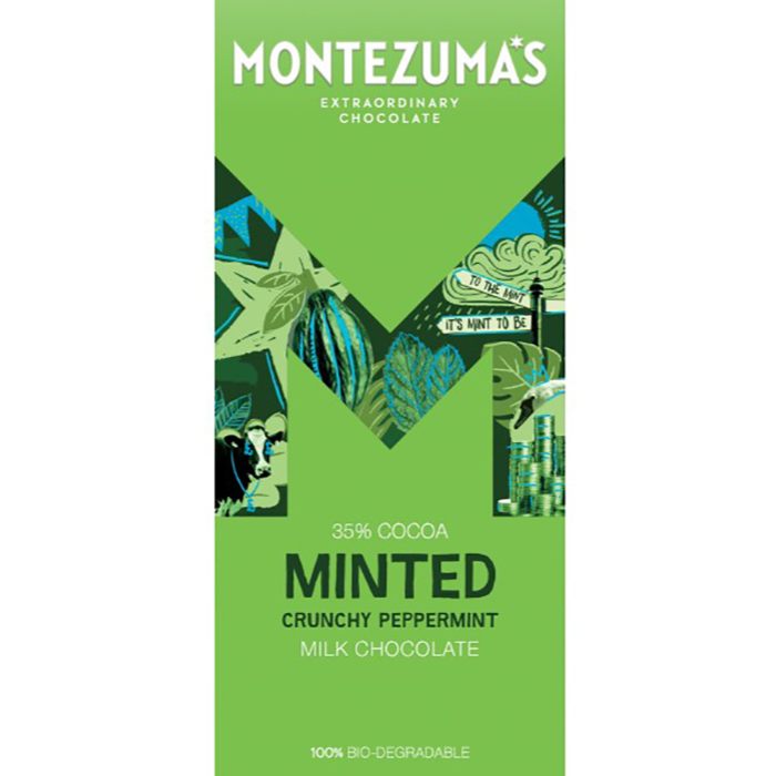 Montezuma's - Minted Milk with Crunchy Peppermint, 90g  Pack of 12