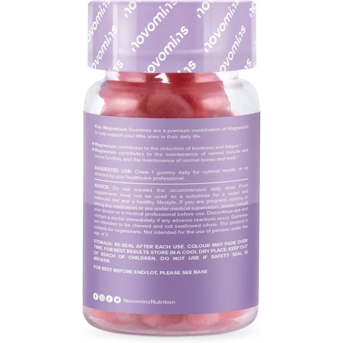 Novomins - Kids Magnesium Gummies, 30 Gummies - back