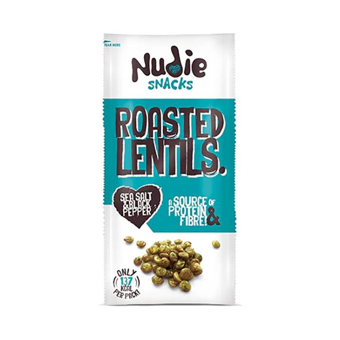 Nudie - Snacks Roasted Lentils With Salt & Pepper Flavour, 30g - Pack of 24