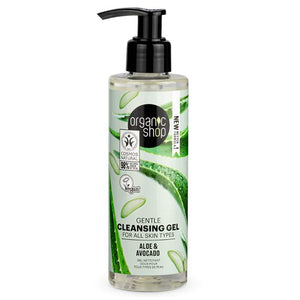 Organic Shop - Gentle Cleansing Gel for For All Skin Types Avocado and Aloe, 200ml