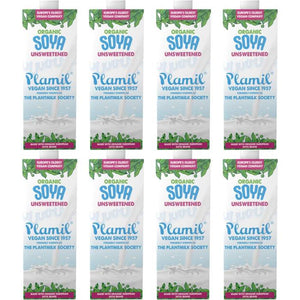 Plamil - Organic Soya Milk, 1L | Pack of 8