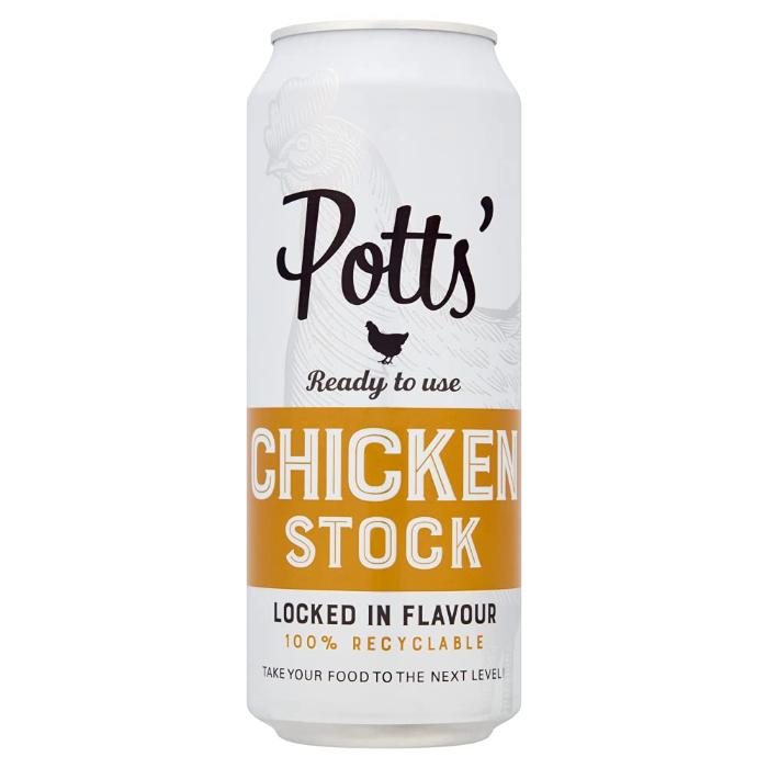 Potts - Chicken Stock 100% Recyclable Can, 500ml  Pack of 8