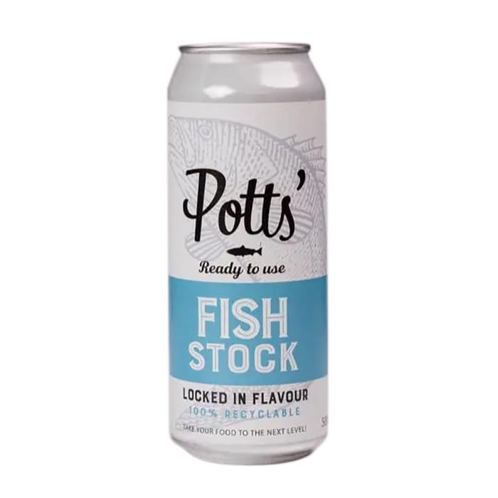 Potts - Fish Stock 100% Recyclable Can, 500ml - Pack of 8