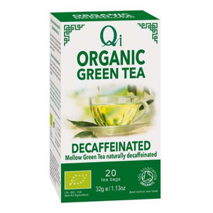 Qi Teas - Organic Decaff Green tea bags, 25 Bags | Pack of 6