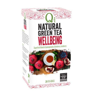 Qi Teas - Wellbeing Green Tea, 25 Bags | Pack of 6
