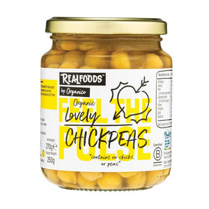 Realfoods - Organic Chickpeas in Water, 370g | Pack of 6