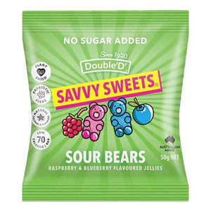 Savvy Sweets - Sour Bears, 50g | Pack of 12