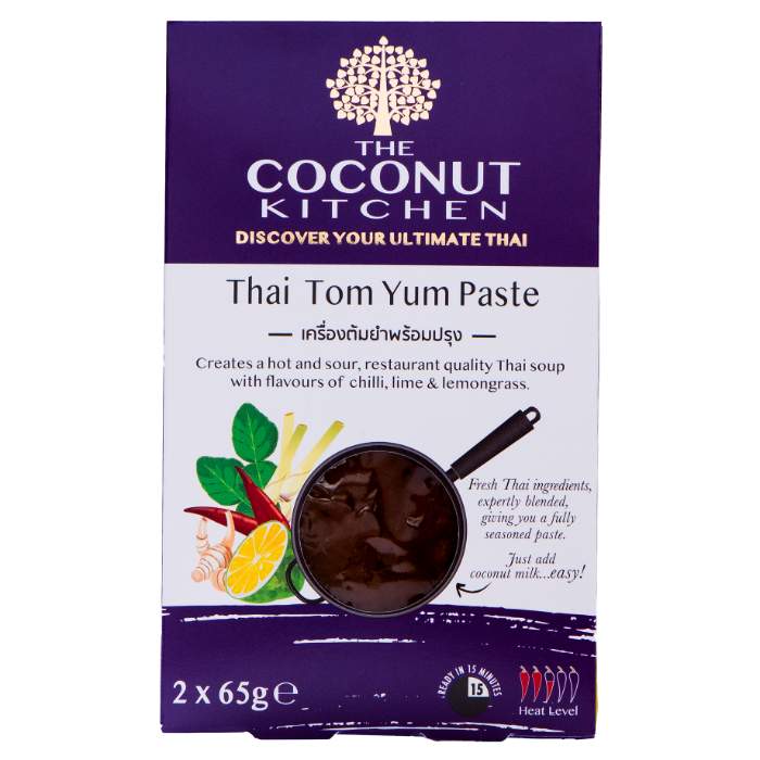 The Coconut Kitchen - Thai Tom Yum Soup Paste 2x65g, 150g  Pack of 6