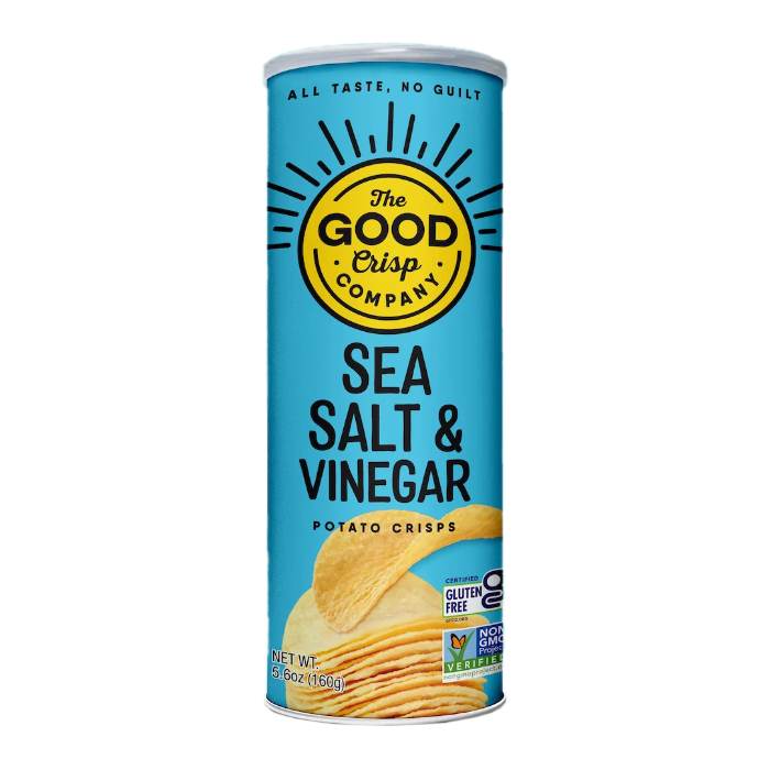The Good Crisp Company - Sea Salt & Vinegar Potato Crisps, 160g  Pack of 8