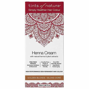 Tints Of Nature - Golden Blonde Henna Cream Hair Dye, 70ml