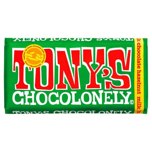 Tony's Chocolonely - Milk Chocolate Hazelnut, 180g | Pack of 15