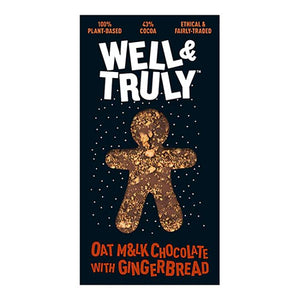 Well&Truly - Gingerbread Oat Milk Chocolate Bar, 90g - Pack of 10