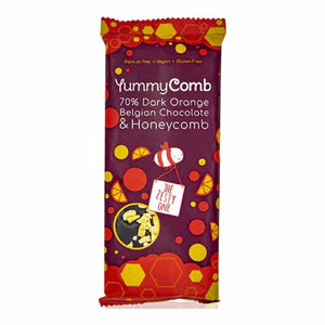 Yummycomb - 70% Dark Orange Chocolate Slab, 100g -Pack of 12